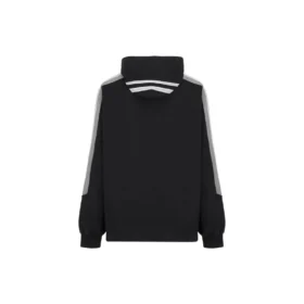 Sudadera con capucha y mangas a rayas «Sporty B», corte oversize «Negro-Blanco» 704023TMVG23869 Sudadera con capucha y mangas a rayas «Sporty B», corte oversize «Negro-Blanco» 704023TMVG23869