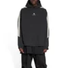 Sudadera con capucha y mangas a rayas «Sporty B», corte oversize «Negro-Blanco» 704023TMVG23869