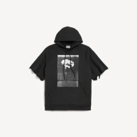 Sudadera con capucha y mangas recortadas «The Song of the Highest Tower» para hombre, en negro