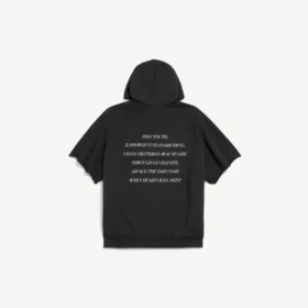 Sudadera con capucha y mangas recortadas «The Song of the Highest Tower» para hombre, en negro