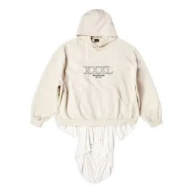 Sudadera con capucha y parches XXXL oversize «Ecru» 720406TNVD99784