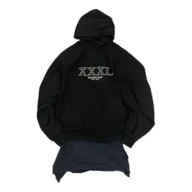 Sudadera con capucha y parches XXXL oversize «Negro» 720406TNVD91070