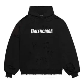 Sudadera con capucha y solapas desgastadas «Black White» 659403TKVB61093 Sudadera con capucha y solapas desgastadas «Black White» 659403TKVB61093
