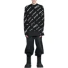 Sudadera de cuello redondo con estampado de logotipo por toda la prenda «Negro-Blanco» 724858T16651070