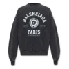 Sudadera de cuello redondo con estampado del logotipo universitario «Est. 1917» en «Negro lavado» 697869TMV991000