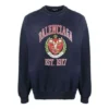 Sudadera de cuello redondo con estampado del logotipo universitario «Navy» 676629TLV908067