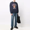 Sudadera de cuello redondo con estampado del logotipo universitario «Navy» 676629TLV908067