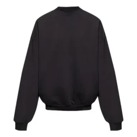 Sudadera de cuello redondo con etiqueta de cuidado «Black» 724511TNVL61070