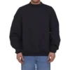 Sudadera de cuello redondo con etiqueta de cuidado «Black» 724511TNVL61070