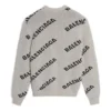 Sudadera de cuello redondo con logo integral en mezcla de lana «Gris Negro» 555481T14711262