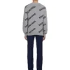 Sudadera de cuello redondo con logo integral en mezcla de lana «Gris Negro» 555481T14711262