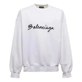 Sudadera de cuello redondo con logotipo en letra cursiva «Blanca» 697869TMVB59040