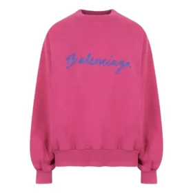 Sudadera de cuello redondo con logotipo en letra cursiva «Dark Fuchsia» 697869TMVB50507