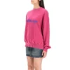 Sudadera de cuello redondo con logotipo en letra cursiva «Dark Fuchsia» 697869TMVB50507