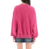 Sudadera de cuello redondo con logotipo en letra cursiva «Dark Fuchsia» 697869TMVB50507
