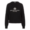 Sudadera de cuello redondo con logotipo, negra 595106T15511073