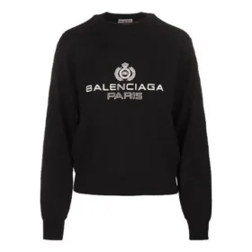 Sudadera de cuello redondo con logotipo, negra 595106T15511073