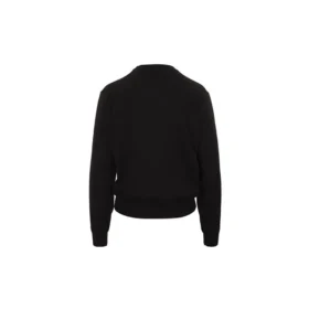 Sudadera de cuello redondo con logotipo, negra 595106T15511073
