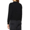 Sudadera de cuello redondo con logotipo, negra 595106T15511073