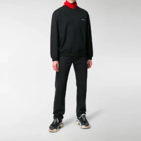 Sudadera de cuello redondo con pequeño logotipo en contraste «Negro y blanco» 556147TYK271000
