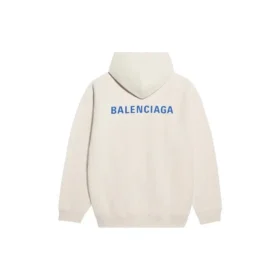 Sudadera de felpa de manga larga para hombre de Balenciaga, color blanco cremoso, 600583TJVA89055
