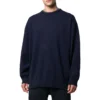 Sudadera de punto de cachemira con cuello redondo y logotipo en la espalda «Navy» 583111T40924140