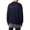 Sudadera de punto de cachemira con cuello redondo y logotipo en la espalda «Navy» 583111T40924140