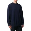 Sudadera de punto de cachemira con cuello redondo y logotipo en la espalda «Navy» 583111T40924140