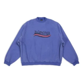Sudadera oversize con diseño de Political Campaign dibujado a mano «Blue» 720428TNVE84119