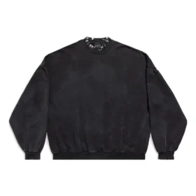 Sudadera redonda con aberturas Oversized «Black Faded» 762718TPVD91055