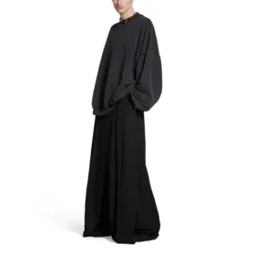 Sudadera redonda con aberturas Oversized «Black Faded» 762718TPVD91055