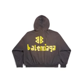 Sudadera Tape Type con capucha y bolsillos rasgados, corte holgado, «Gris oscuro» 744441TQVA98519