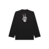 Sudadera unisex de cuello redondo con estampado de la colección SS21, color negro 651796TKVA11012