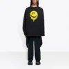 Sudadera unisex de cuello redondo con estampado de la colección SS21, color negro 651796TKVA11012