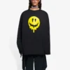 Sudadera unisex de cuello redondo con estampado de la colección SS21, color negro 651796TKVA11012