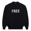 Sudadera unisex de cuello redondo con estampado gratuito, colección Otoño-Invierno 2021, color negro 652981TKVD41070