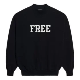 Sudadera unisex de cuello redondo con estampado gratuito, colección Otoño-Invierno 2021, color negro 652981TKVD41070