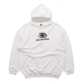 Sudadera unisex de felpa con estampado BB, color blanco, 570811TEV199044