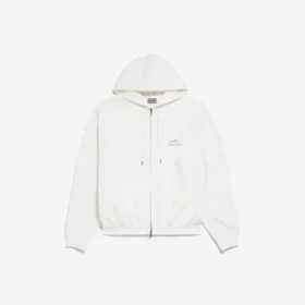 Sudaderas con capucha y cremallera para hombre en color blanco