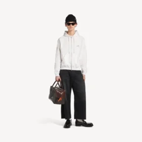 Sudaderas con capucha y cremallera para hombre en color blanco