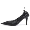 Tacones de aguja con efecto fruncido de 80 mm «Negro» 636612WA2M01000