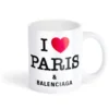 Taza «I love Paris» de Balenciaga «Blanco» 818761T01769000