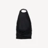 Top drapeado para mujer en negro Top drapeado para mujer en negro