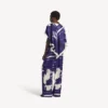 Pantalones de pijama de mujer con estampado de pincel en azul Pantalones de pijama de mujer con estampado de pincel en azul