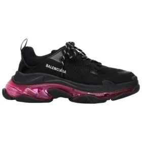 Triple S «Suela transparente – Negro, rosa y neón» 544351W2FR11053