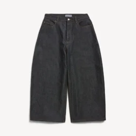 Vaqueros de corte curvo para hombre en índigo sin tratar