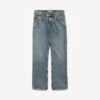Vaqueros de corte regular para mujer en azul vintage desgastado Vaqueros de corte regular para mujer en azul vintage desgastado