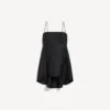 Vestido babydoll con tirantes para mujer en negro Vestido babydoll con tirantes para mujer en negro