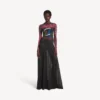 Vestido de manga larga con estampado «tie dye» extremo para mujer en negro Vestido de manga larga con estampado «tie dye» extremo para mujer en negro