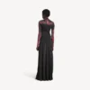 Vestido de manga larga con estampado «tie dye» extremo para mujer en negro Vestido de manga larga con estampado «tie dye» extremo para mujer en negro